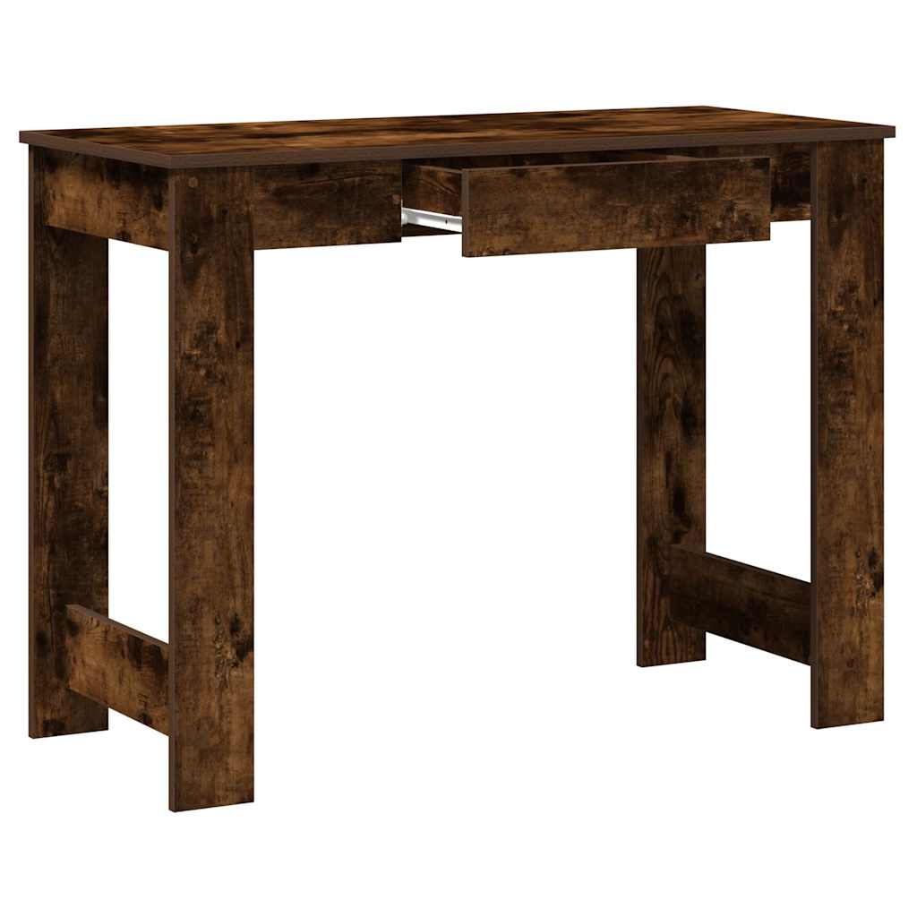 vidaXL Desk Smoked Oak 100x45x75 cm Engineered Wood 5