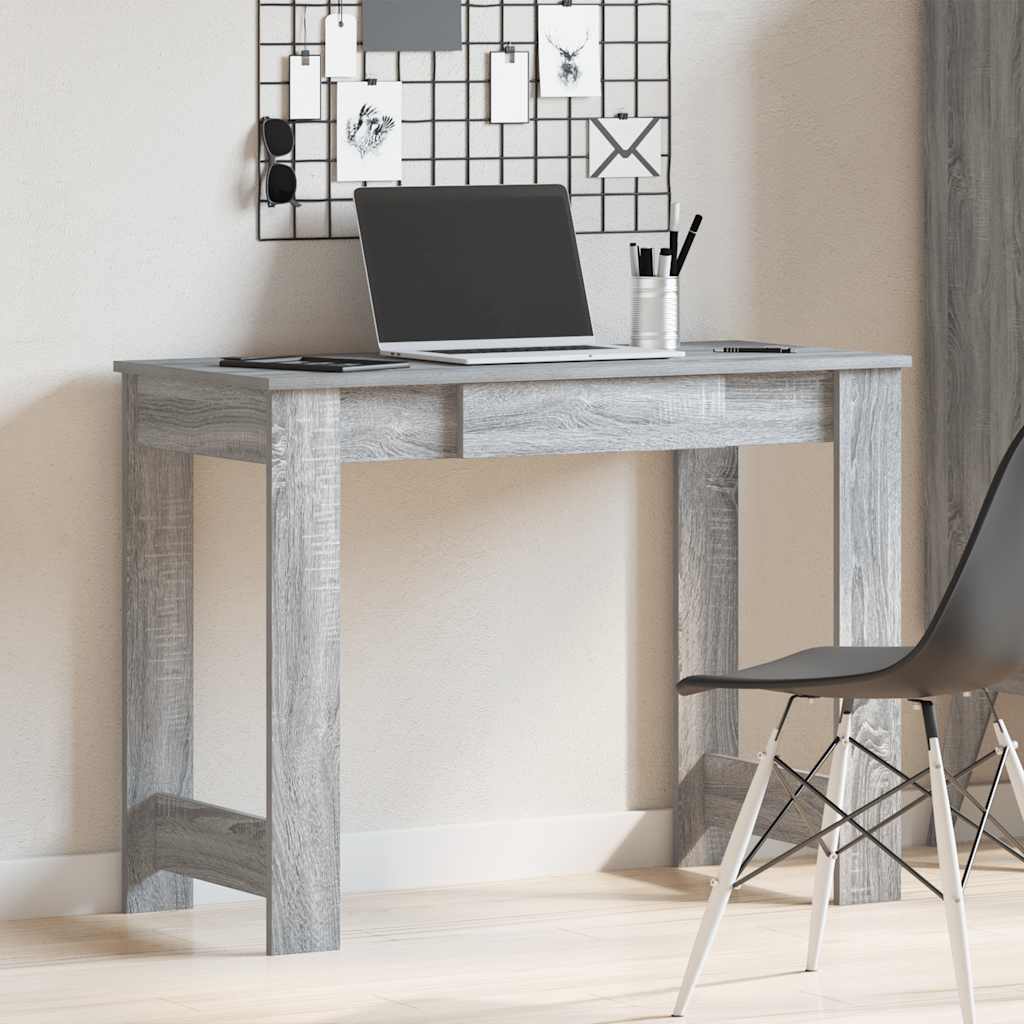 vidaXL Desk Grey Sonoma 100x45x75 cm Engineered Wood 3