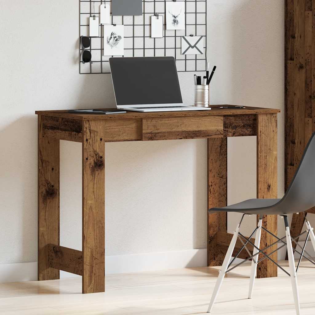 vidaXL Desk Old Wood 100x45x75 cm Engineered Wood 3