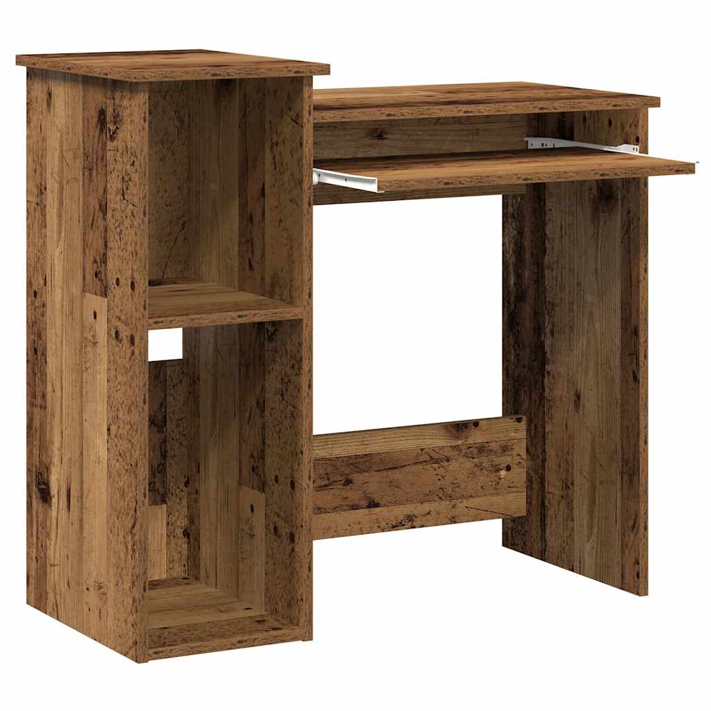 vidaXL Desk with Shelves Old Wood 84x40x78 cm Engineered Wood 4