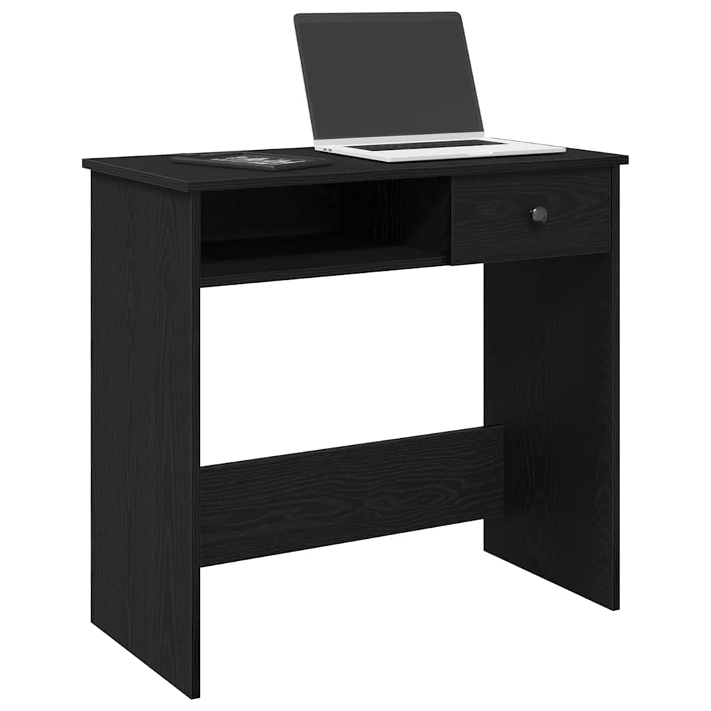 vidaXL Desk Black 80x40x75 cm Engineered Wood 1