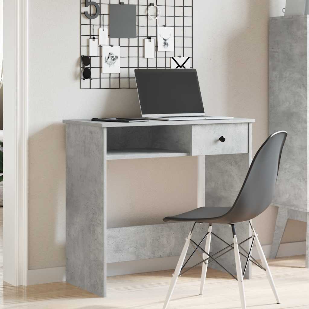 vidaXL Desk Concrete Grey 80x40x75 cm Engineered Wood 3