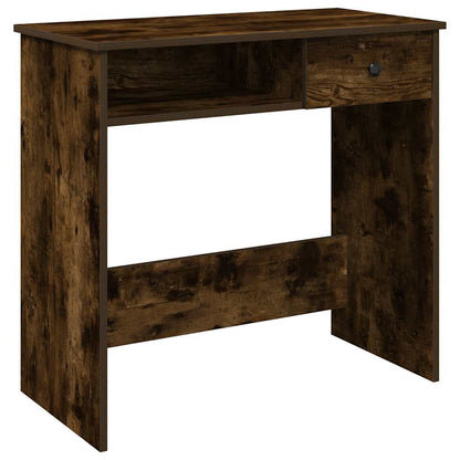 vidaXL Desk Smoked Oak 80x40x75 cm Engineered Wood 2