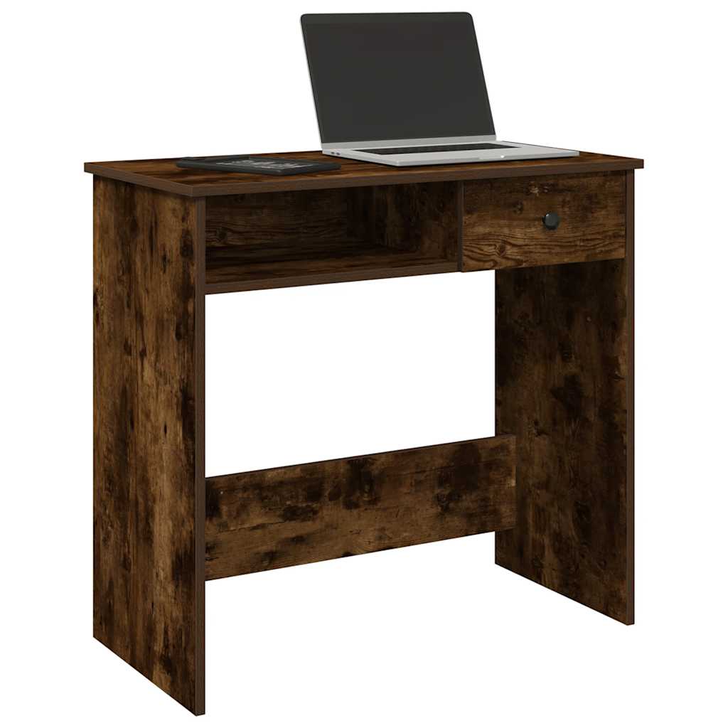 vidaXL Desk Smoked Oak 80x40x75 cm Engineered Wood 1