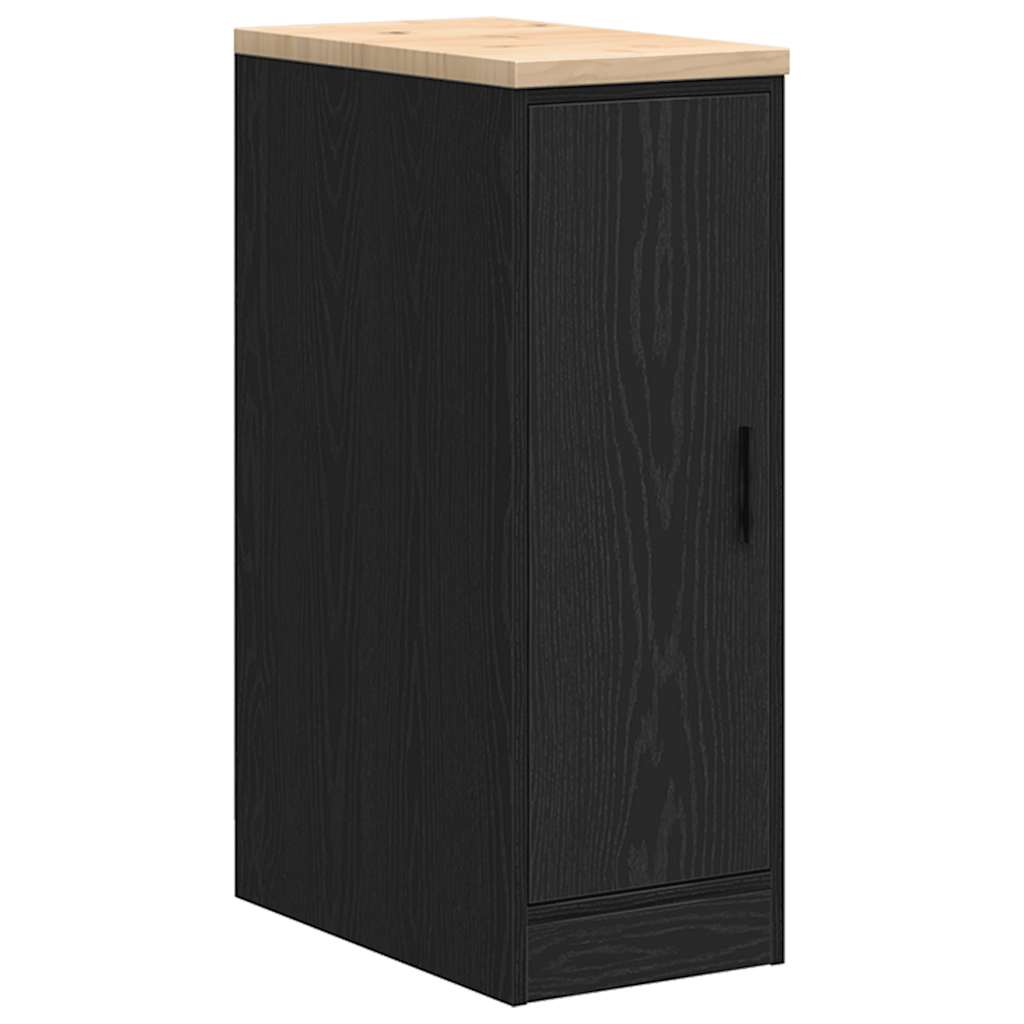 vidaXL Garage Storage Cabinet Black 30x51x85 cm Solid Wood Pine 2
