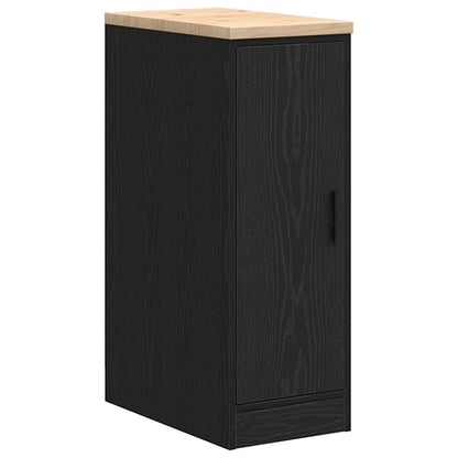 vidaXL Garage Storage Cabinet Black 30x51x85 cm Solid Wood Pine 2