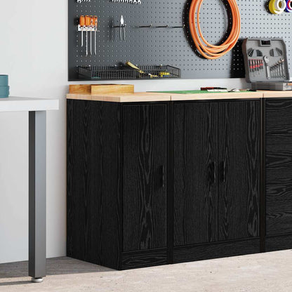 vidaXL Garage Storage Cabinet Black 30x51x85 cm Solid Wood Pine 3