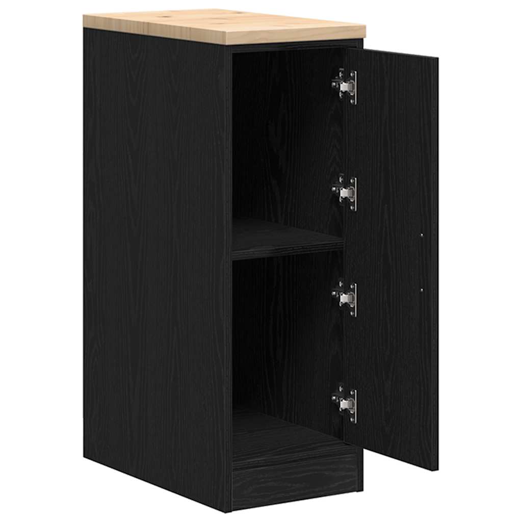 vidaXL Garage Storage Cabinet Black 30x51x85 cm Solid Wood Pine 5