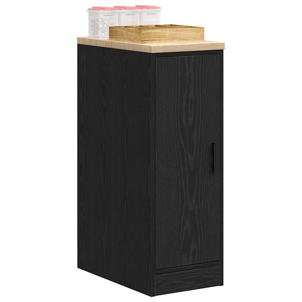 vidaXL Garage Storage Cabinet Black 30x51x85 cm Solid Wood Pine 1