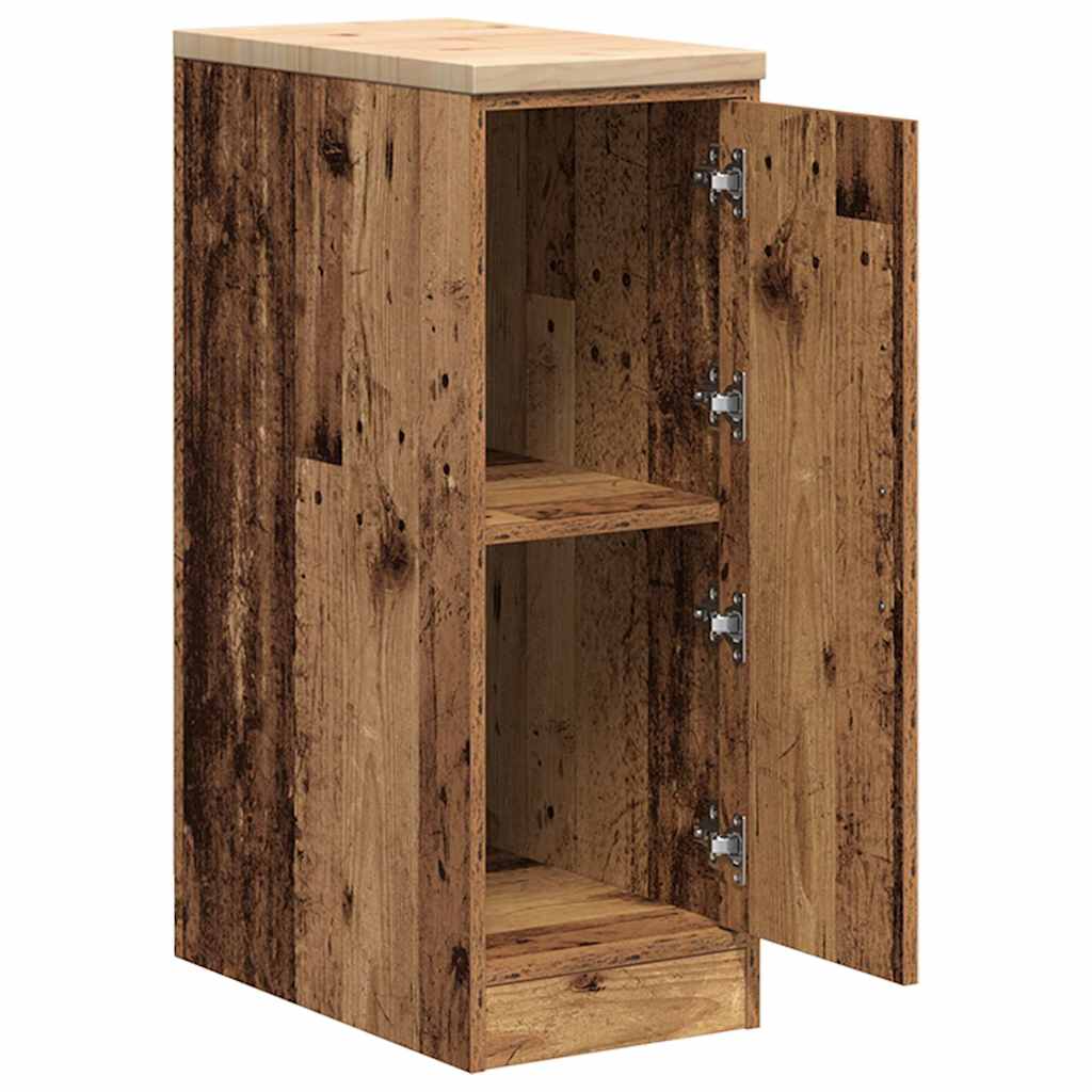 vidaXL Garage Storage Cabinet Old Wood 30x51x85 cm Solid Wood Pine 5