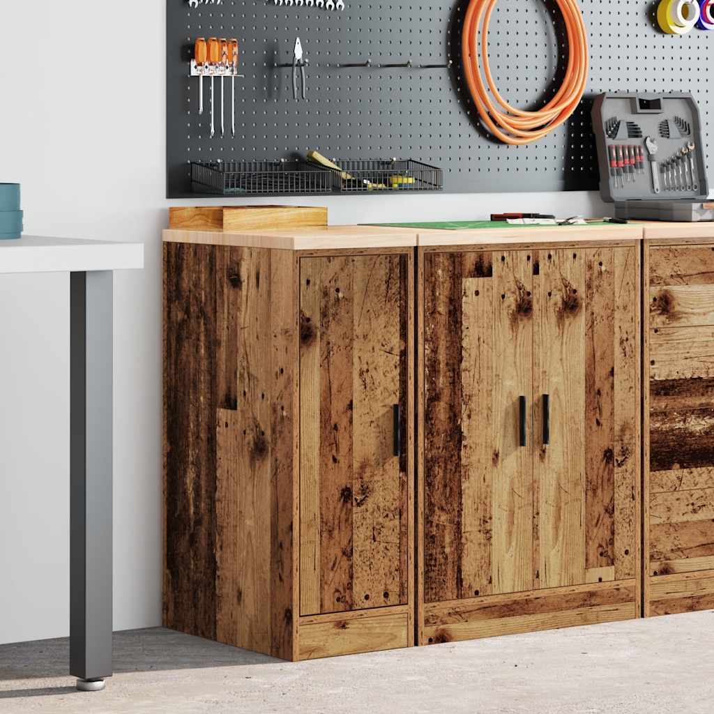 vidaXL Garage Storage Cabinet Old Wood 30x51x85 cm Solid Wood Pine 1