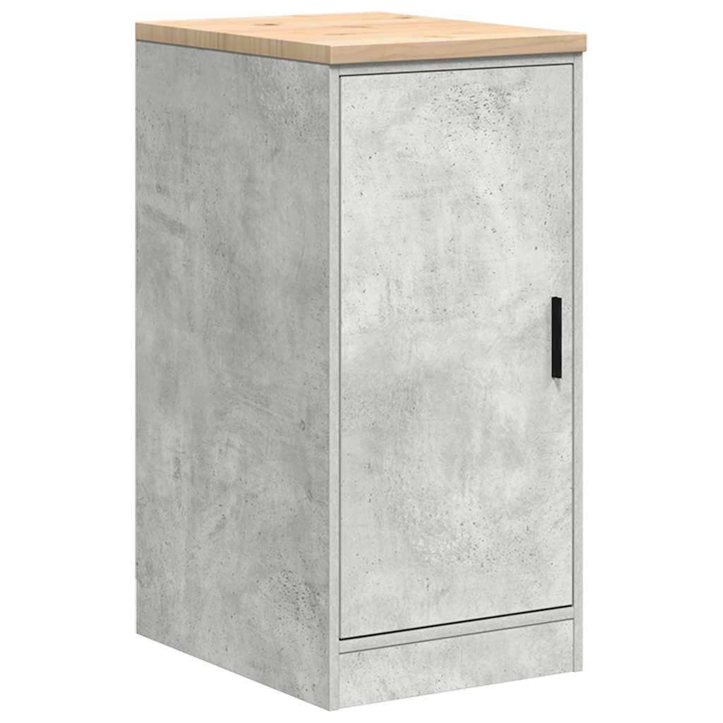 vidaXL Garage Storage Cabinet Concrete Grey 40x51x85 cm Solid Wood Pine 2