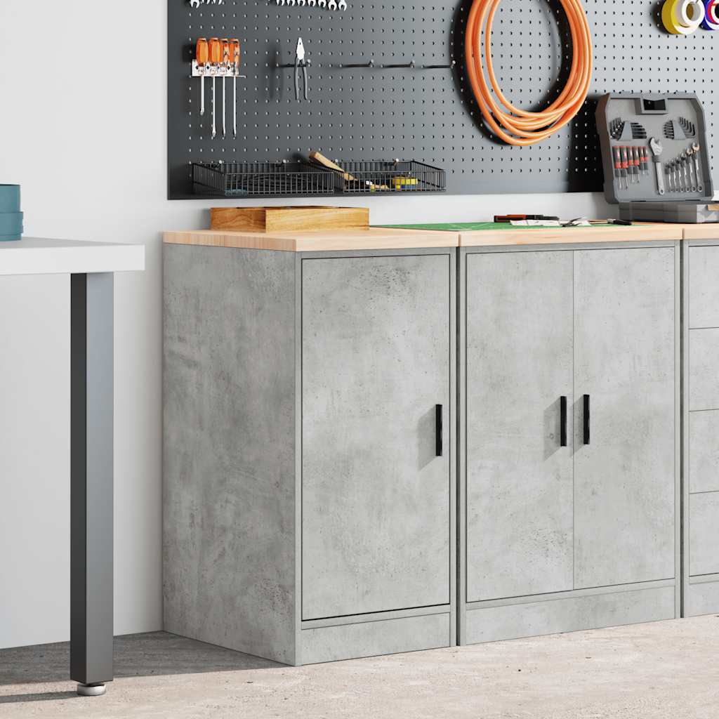 vidaXL Garage Storage Cabinet Concrete Grey 40x51x85 cm Solid Wood Pine 1