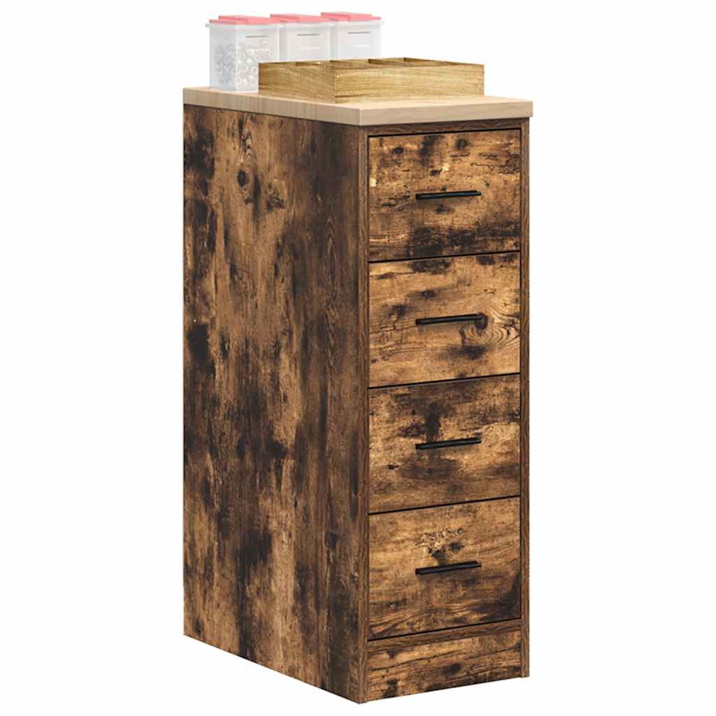 vidaXL Garage Storage Cabinet Smoked Oak 30x51x85 cm Solid Wood Pine 4