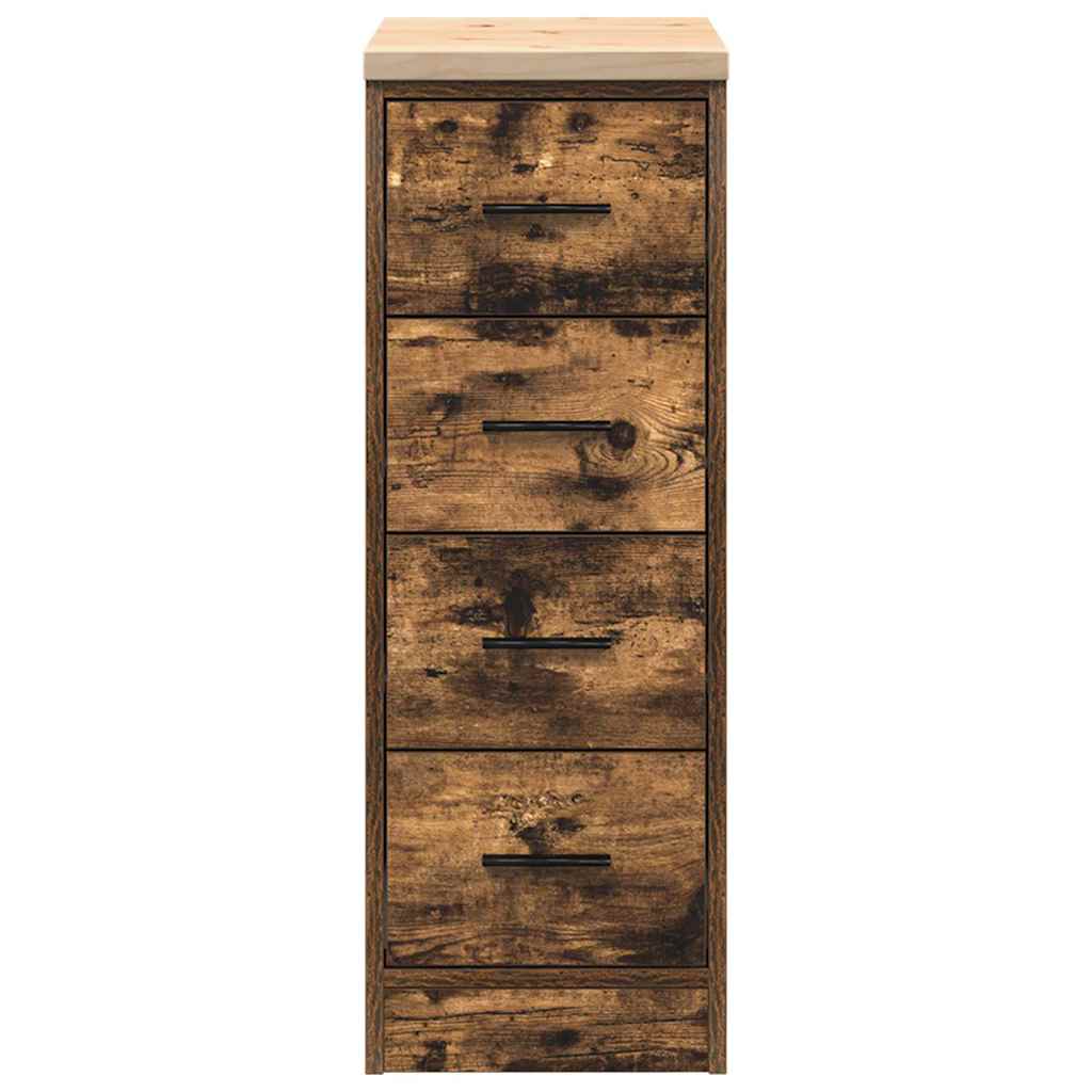 vidaXL Garage Storage Cabinet Smoked Oak 30x51x85 cm Solid Wood Pine 6