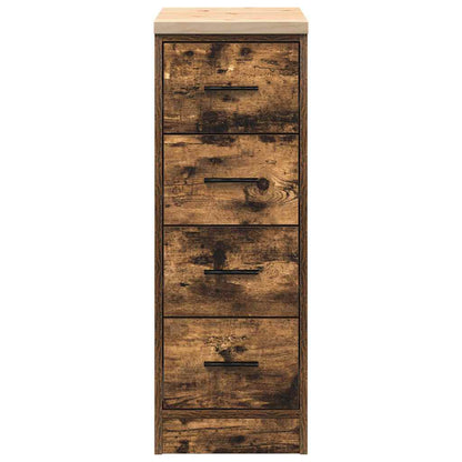vidaXL Garage Storage Cabinet Smoked Oak 30x51x85 cm Solid Wood Pine 6