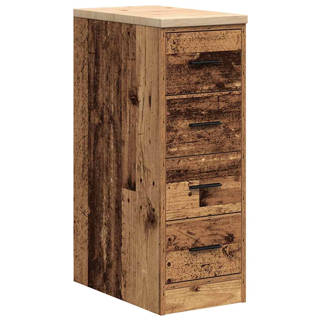 vidaXL Garage Storage Cabinet Old Wood 30x51x85 cm Solid Wood Pine 2