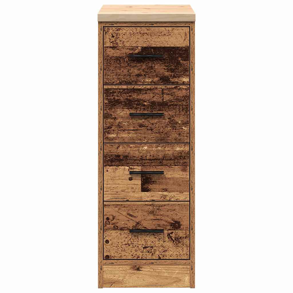 vidaXL Garage Storage Cabinet Old Wood 30x51x85 cm Solid Wood Pine 6