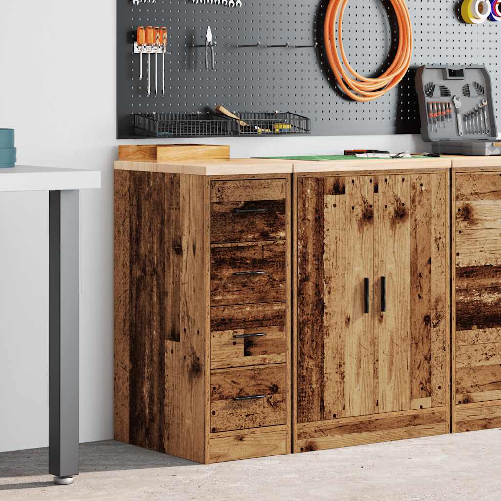 vidaXL Garage Storage Cabinet Old Wood 30x51x85 cm Solid Wood Pine 1