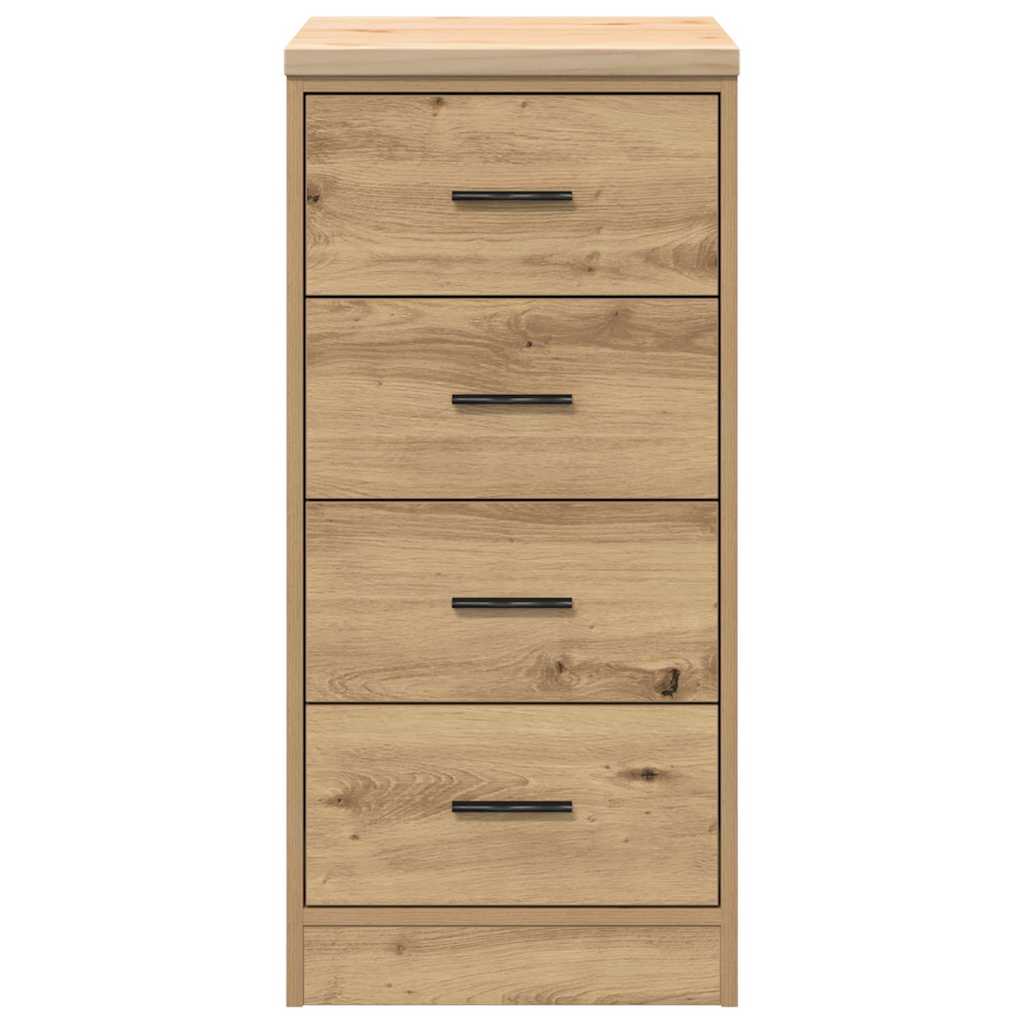 Garage Storage Cabinet Solid Wood Pine 40 x 51 x 85 cm 4 Drawers Artisan oak