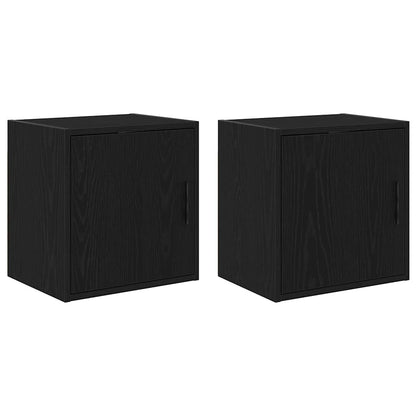 vidaXL Garage Wall Cabinets 2 pcs Black Engineered Wood 1