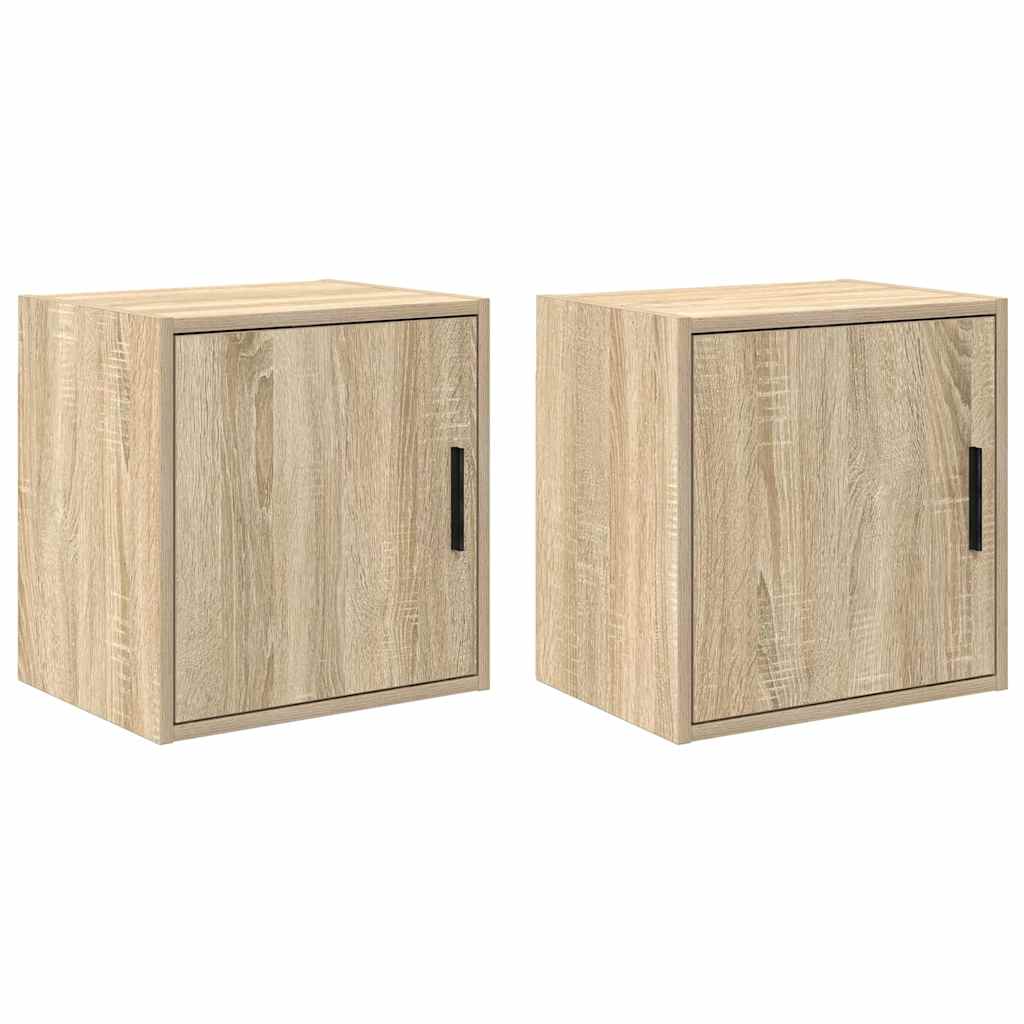 vidaXL Garage Wall Cabinets 2 pcs Sonoma Oak Engineered Wood 1