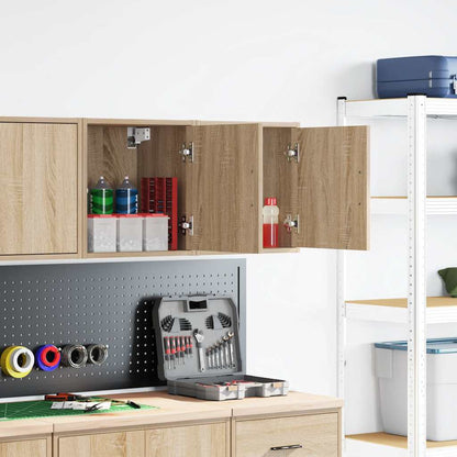 vidaXL Garage Wall Cabinets 2 pcs Sonoma Oak Engineered Wood 2