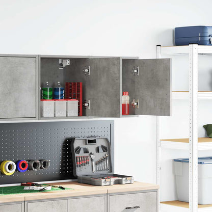 vidaXL Garage Wall Cabinets 2 pcs Concrete Grey Engineered Wood 2