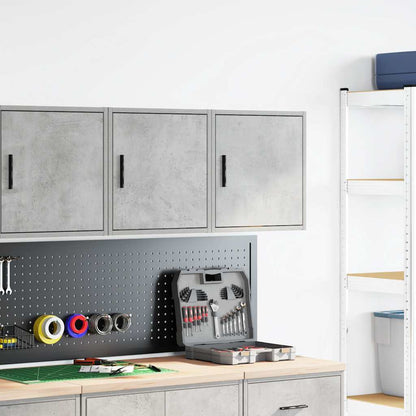 vidaXL Garage Wall Cabinets 2 pcs Concrete Grey Engineered Wood 3