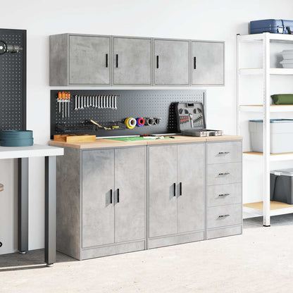 vidaXL Garage Wall Cabinets 2 pcs Concrete Grey Engineered Wood 4