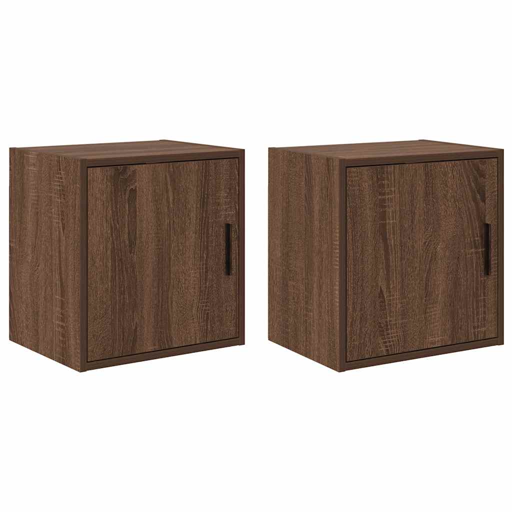vidaXL Garage Wall Cabinets 2 pcs Brown Oak Engineered Wood 1