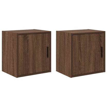 vidaXL Garage Wall Cabinets 2 pcs Brown Oak Engineered Wood 1