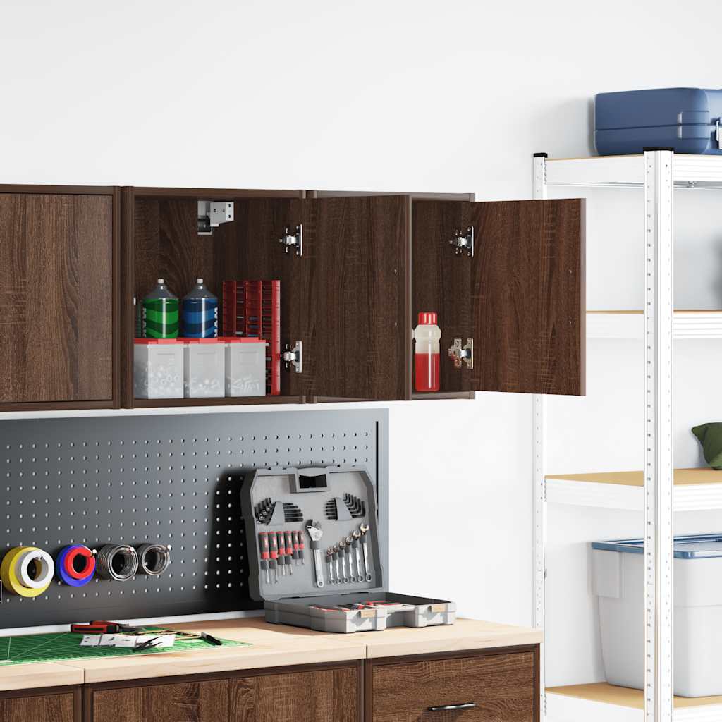 vidaXL Garage Wall Cabinets 2 pcs Brown Oak Engineered Wood 2