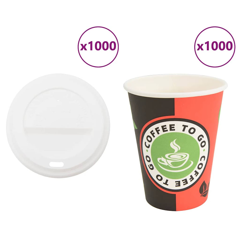 Paper Coffee Cups with Lids 1000 pcs 4oz 100 ml