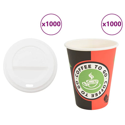 Paper Coffee Cups with Lids 1000 pcs 4oz 100 ml