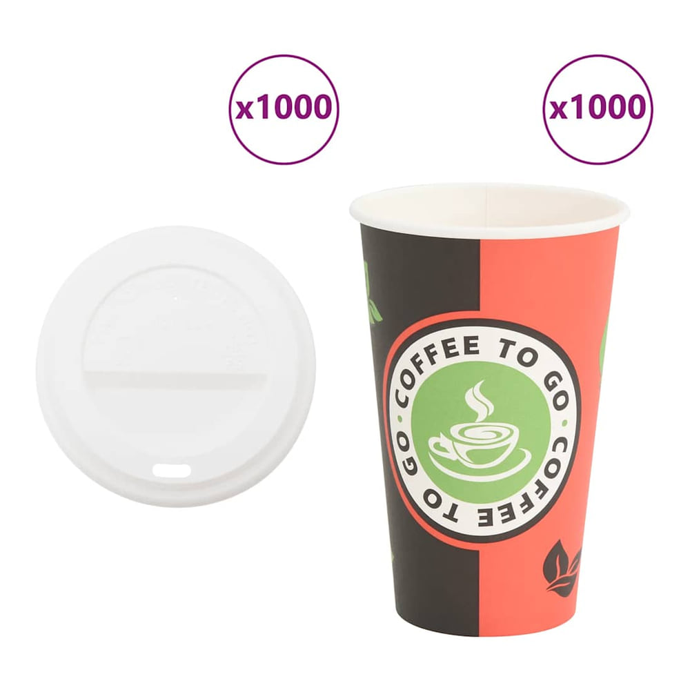 Paper Coffee Cups with Lids 1000 pcs 4oz 400 ml