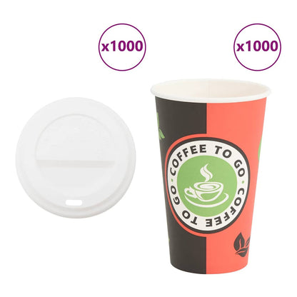 Paper Coffee Cups with Lids 1000 pcs 4oz 400 ml
