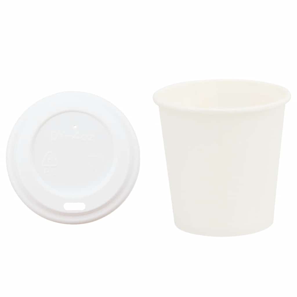 vidaXL Paper Coffee Cups with Lids 1000 pcs 4oz 100ml 2