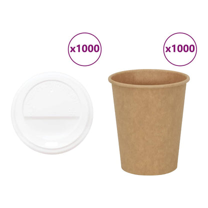 Paper Coffee Cups with Lids 1000 pcs 4oz 200 ml