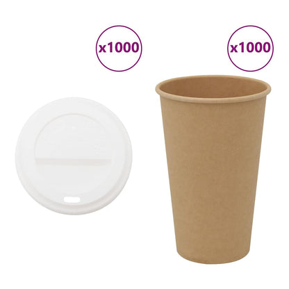 Paper Coffee Cups with Lids 1000 pcs 4oz 400 ml