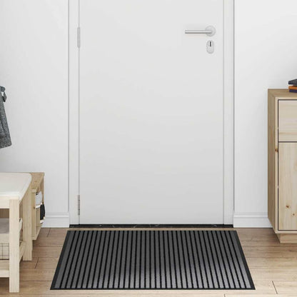 vidaXL Doormat Stripe Black and Grey