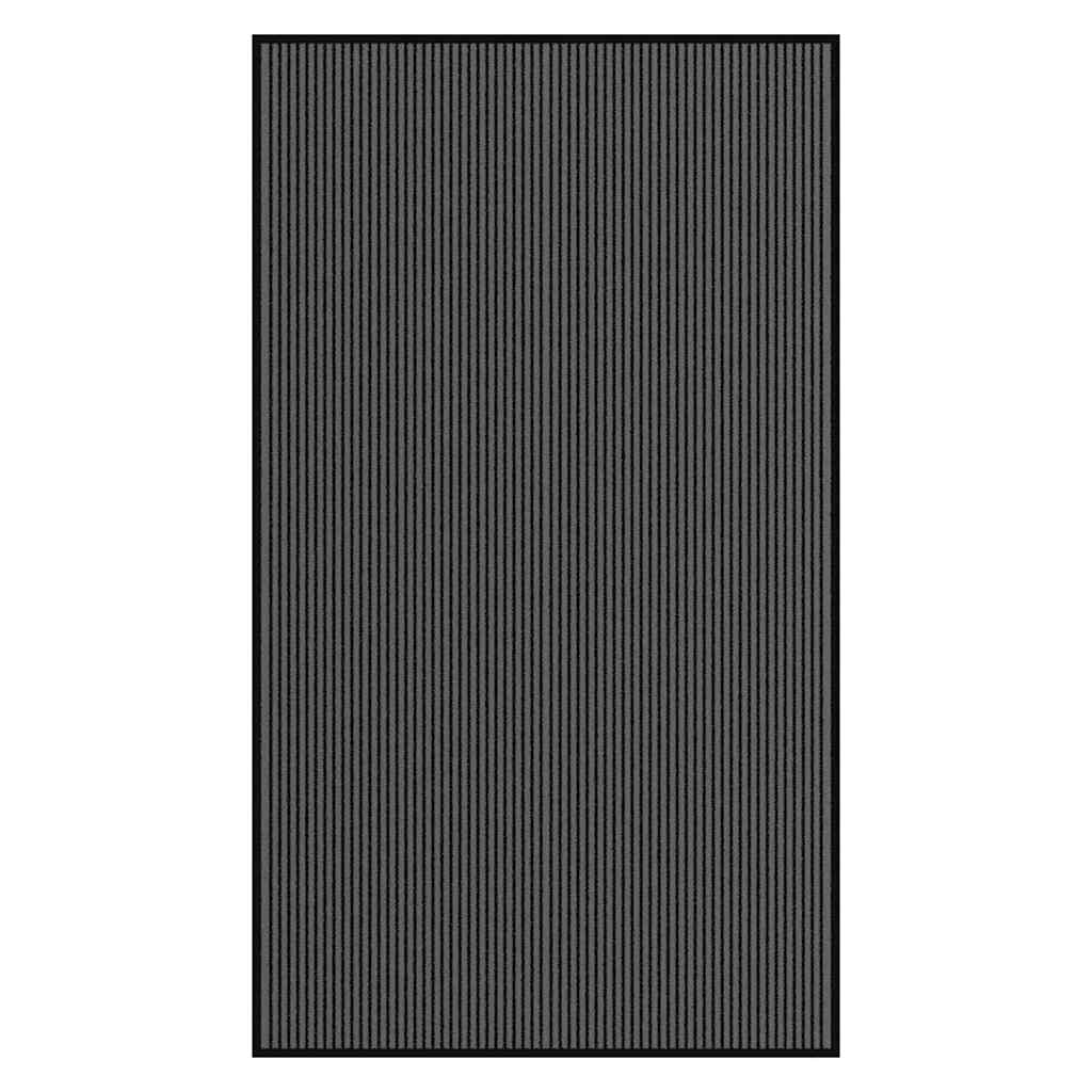 vidaXL Doormat Stripe Black and Grey 115x200 cm 1