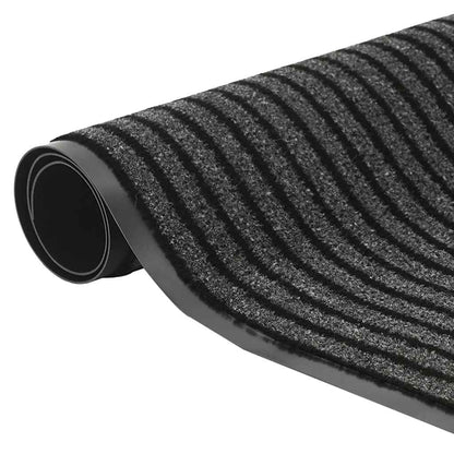 vidaXL Doormat Stripe Black and Grey 115x200 cm 4