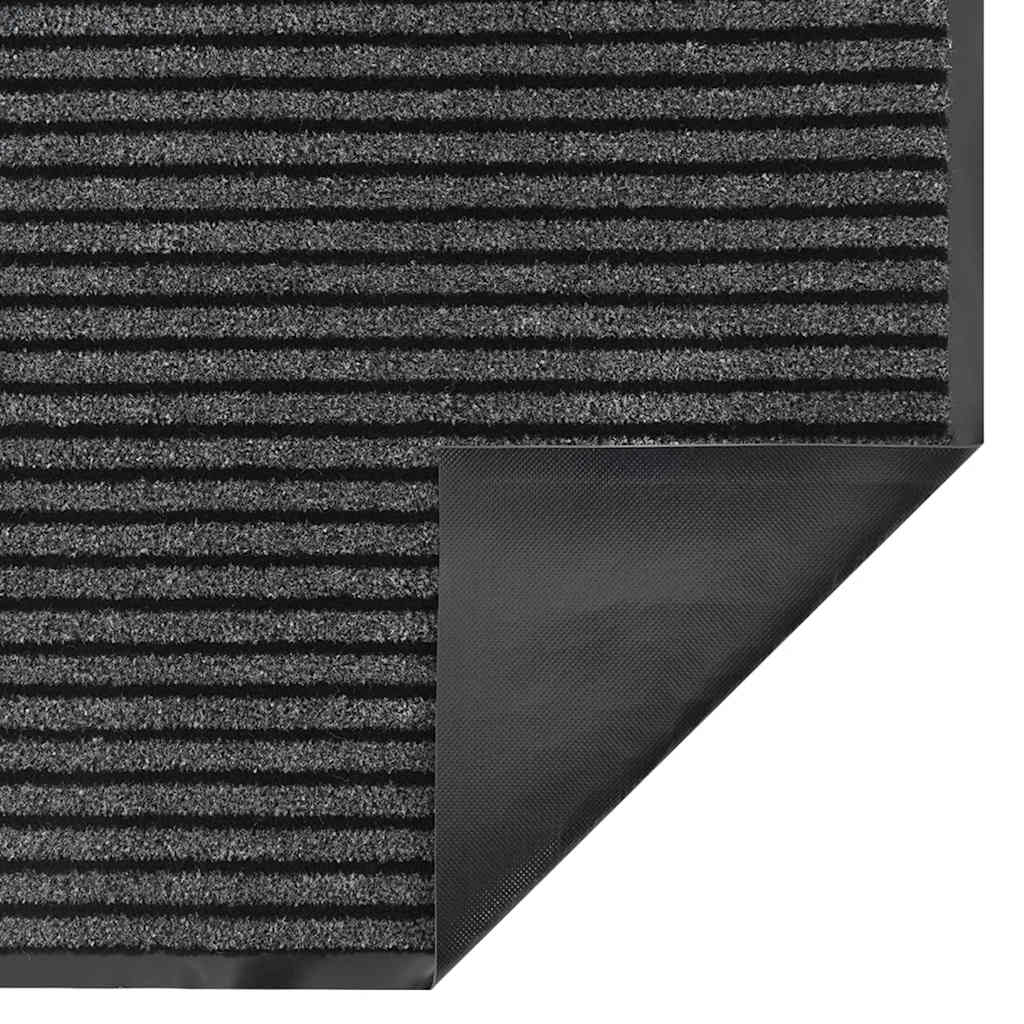 vidaXL Doormat Stripe Black and Grey 115x200 cm 5