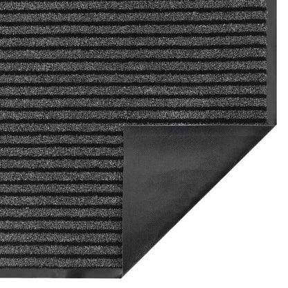vidaXL Doormat Stripe Black and Grey 115x200 cm 5