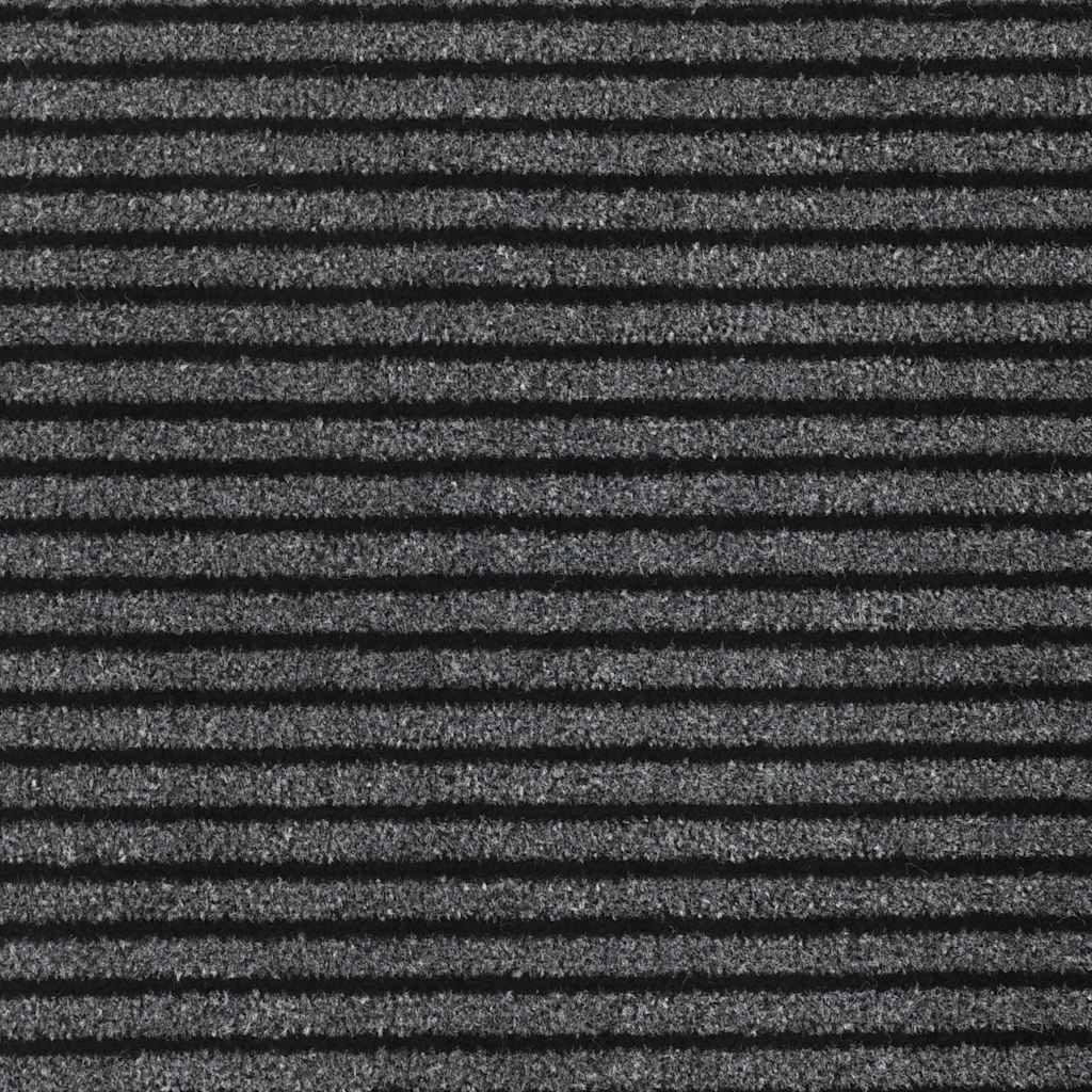 vidaXL Doormat Stripe Black and Grey 115x200 cm 6