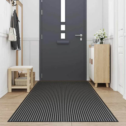 Doormat Stripe Black Grey
