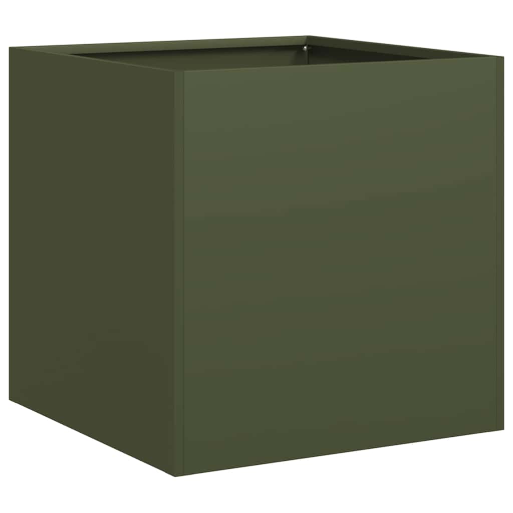 vidaXL Planter Olive Green 40x40x40 cm Cold-rolled Steel 2