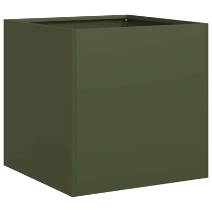 vidaXL Planter Olive Green 40x40x40 cm Cold-rolled Steel 2
