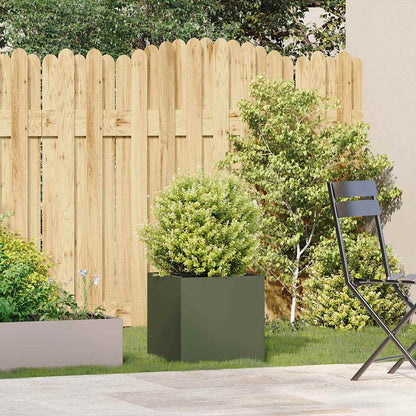 vidaXL Planter Olive Green 40x40x40 cm Cold-rolled Steel 3